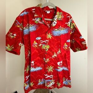 Pacific Legend unique Christmas Hawaiian 100% Cotton shirt Beach Santa surf Med